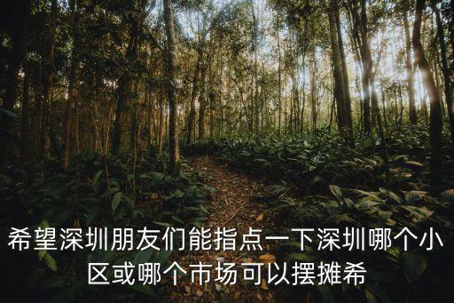 希望深圳朋友們能指點一下深圳哪個小區(qū)或哪個市場可以擺攤希
