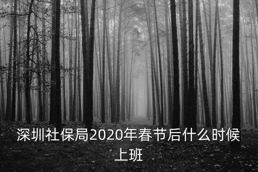 深圳社保局2020年春節后什么時候上班