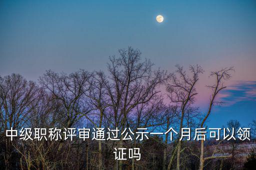 中級職稱評審通過公示一個月后可以領證嗎