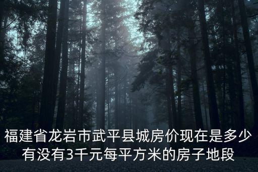 福建省龍巖市武平縣城房價現在是多少有沒有3千元每平方米的房子地段
