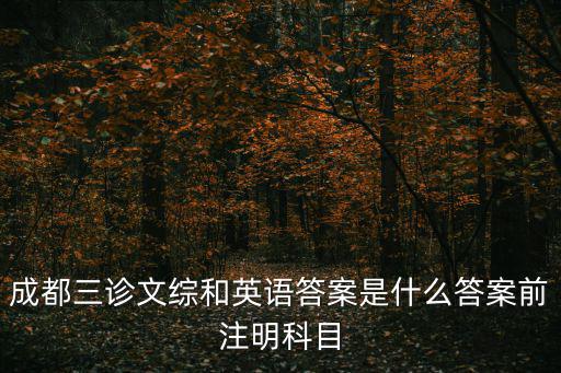 成都三診文綜和英語答案是什么答案前注明科目
