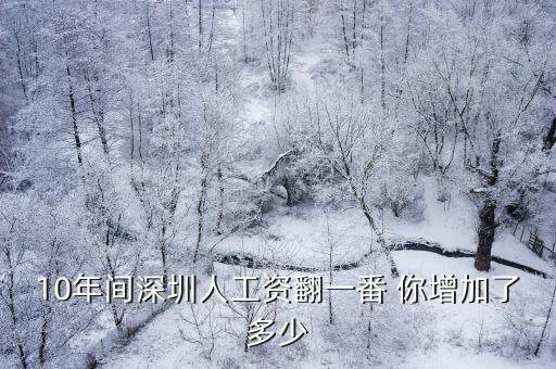 10年間深圳人工資翻一番 你增加了多少