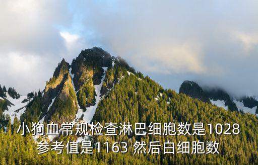 狗狗紅細(xì)胞多少正常值，小狗血常規(guī)檢查淋巴細(xì)胞數(shù)是1028參考值是1163 然后白細(xì)胞數(shù)
