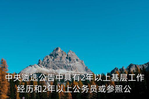 中央遴選公告中具有2年以上基層工作經(jīng)歷和2年以上公務(wù)員或參照公