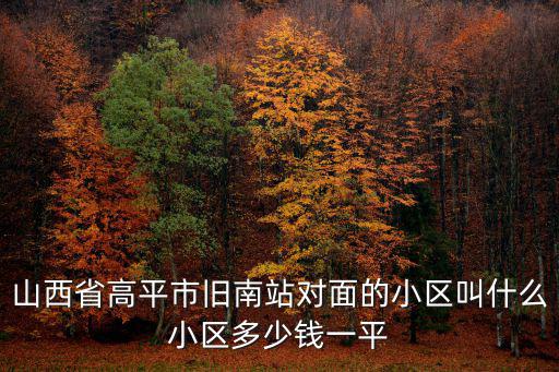 山西省高平市舊南站對面的小區叫什么小區多少錢一平