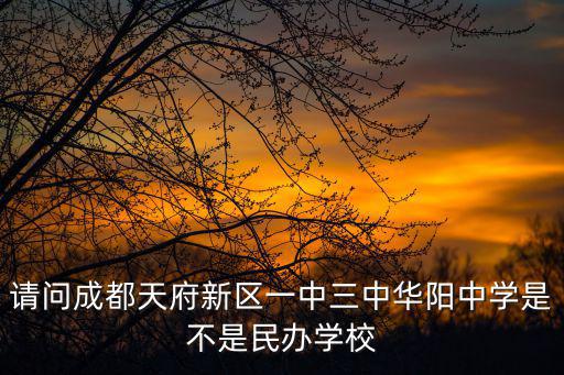 請問成都天府新區一中三中華陽中學是不是民辦學校