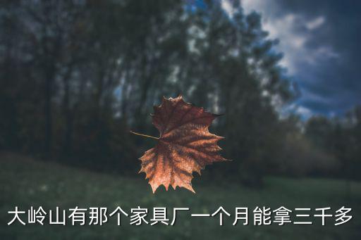 東莞大嶺山振興家具廠，大嶺山有那個(gè)家具廠一個(gè)月能拿三千多