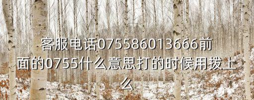 客服電話075586013666前面的0755什么意思打的時(shí)候用撥上么