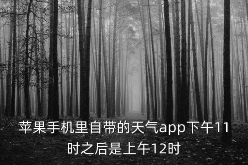 蘋果手機里自帶的天氣app下午11時之后是上午12時