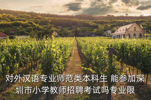 對外漢語專業(yè)師范類本科生 能參加深圳市小學教師招聘考試嗎專業(yè)限