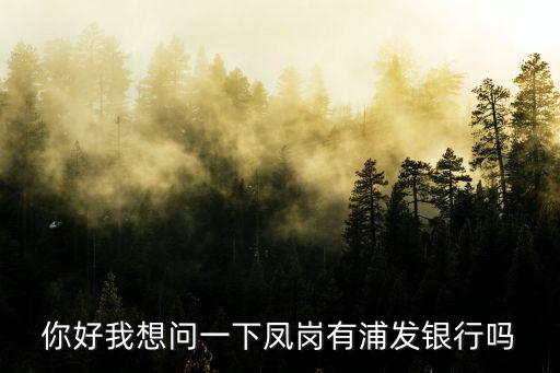 你好我想問一下鳳崗有浦發銀行嗎
