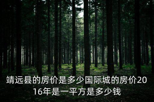 靖遠(yuǎn)縣的房價是多少國際城的房價2016年是一平方是多少錢