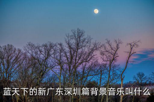 藍天下的新廣東深圳篇背景音樂叫什么