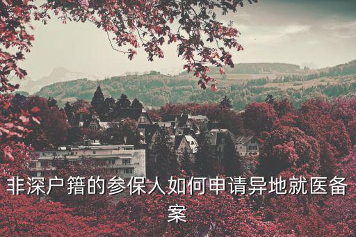 非深戶簎的參保人如何申請異地就醫備案