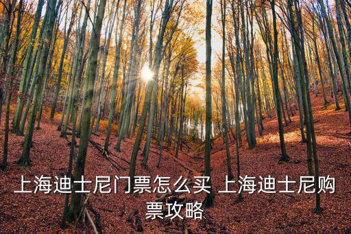 上海迪士尼門(mén)票怎么買(mǎi) 上海迪士尼購(gòu)票攻略