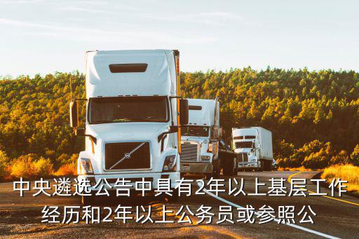 中央遴選2022年公告，中央遴選公告中具有2年以上基層工作經歷和2年以上公務員或參照公