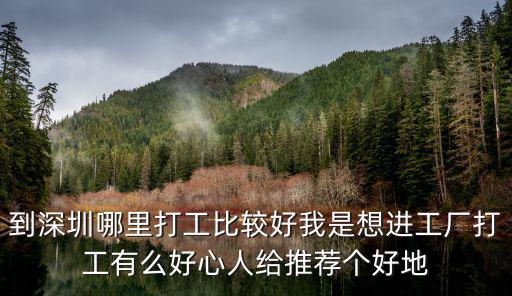 到深圳哪里打工比較好我是想進工廠打工有么好心人給推薦個好地
