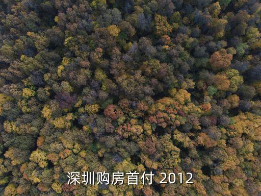 深圳購房首付 2012