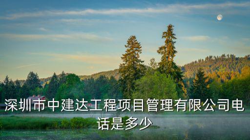 深圳市中建達工程項目管理有限公司電話是多少