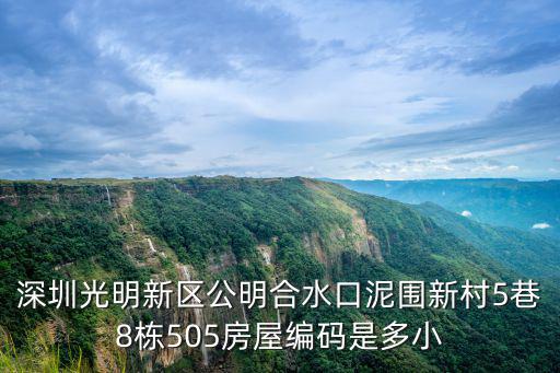 深圳光明新區公明合水口泥圍新村5巷8棟505房屋編碼是多小