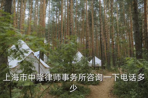 上海市中隆律師事務所咨詢一下電話多少