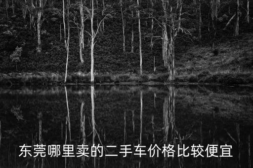 東莞哪里賣的二手車價格比較便宜