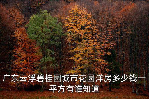 云浮哪個樓盤房價最好，云浮樓價多少每平方米