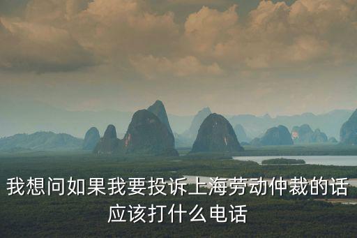 我想問如果我要投訴上海勞動仲裁的話應該打什么電話