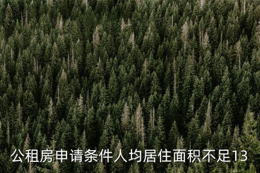 公租房申請條件人均居住面積不足13