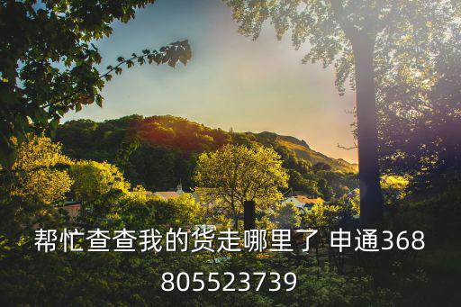 幫忙查查我的貨走哪里了 申通368805523739