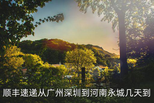 順豐速遞從廣州深圳到河南永城幾天到