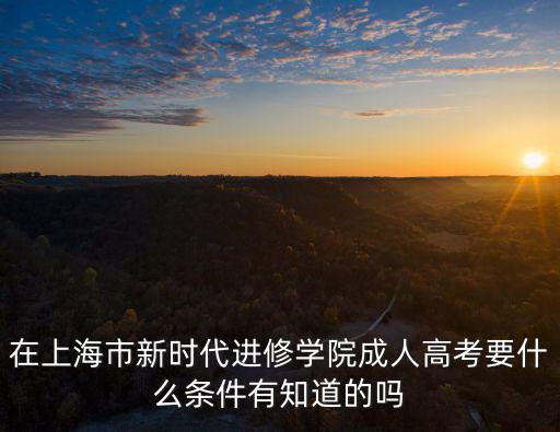 在上海市新時代進修學院成人高考要什么條件有知道的嗎