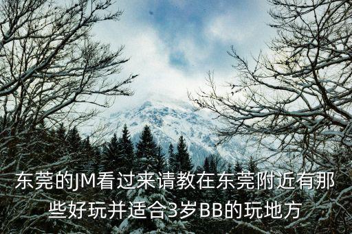 東莞的JM看過來請教在東莞附近有那些好玩并適合3歲BB的玩地方