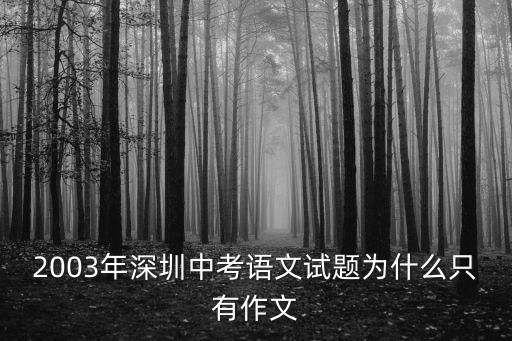 2003年深圳中考語文試題為什么只有作文