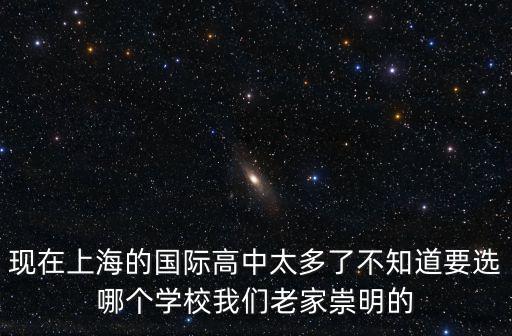 現在上海的國際高中太多了不知道要選哪個學校我們老家崇明的