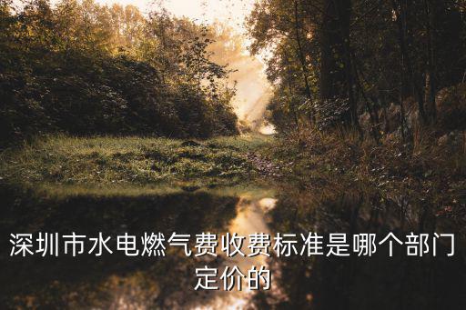 深圳市水電燃氣費收費標準是哪個部門定價的
