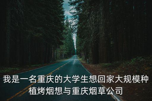 我是一名重慶的大學生想回家大規模種植烤煙想與重慶煙草公司