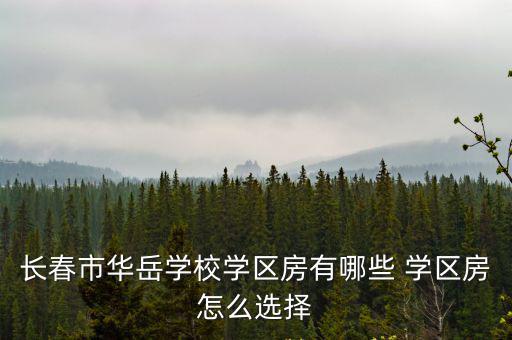 長春市華岳學校學區房有哪些 學區房怎么選擇