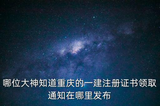 哪位大神知道重慶的一建注冊證書領取通知在哪里發(fā)布