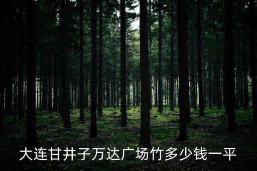 大連甘井子萬達廣場竹多少錢一平