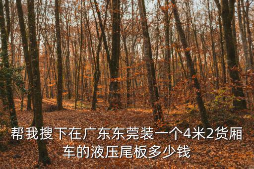 幫我搜下在廣東東莞裝一個(gè)4米2貨廂車的液壓尾板多少錢