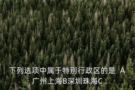 下列選項中屬于特別行政區(qū)的是  A廣州上海B深圳珠海C