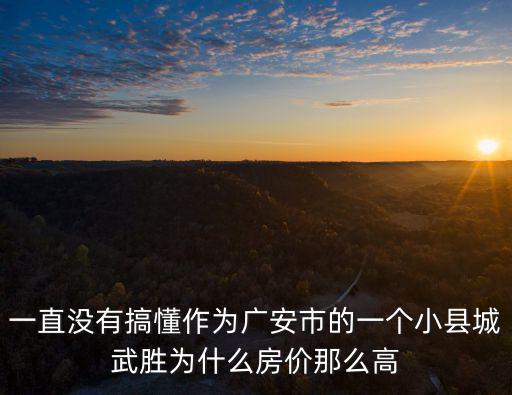 一直沒有搞懂作為廣安市的一個小縣城武勝為什么房價那么高