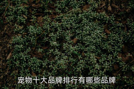 寵物十大品牌排行有哪些品牌