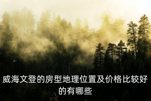 威海文登的房型地理位置及價格比較好的有哪些