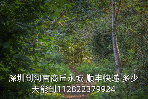 深圳到河南商丘永城 順豐快遞 多少天能到112822379924