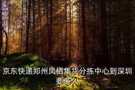 京東快遞鄭州鳳棲集貨分揀中心到深圳要多久