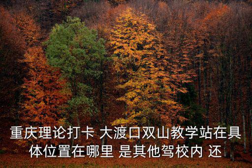 重慶理論打卡 大渡口雙山教學(xué)站在具體位置在哪里 是其他駕校內(nèi) 還