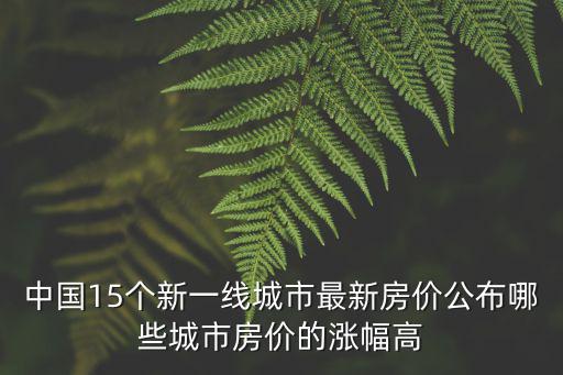 中國15個新一線城市最新房價公布哪些城市房價的漲幅高