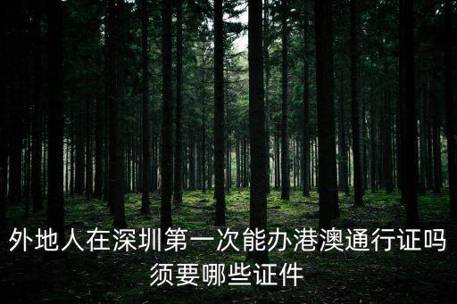 外地人在深圳第一次能辦港澳通行證嗎須要哪些證件